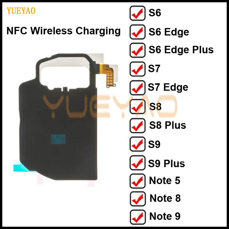 Cargador de carga inalámbrica, Chip de bobina NFC, Cable flexible para Samsung...