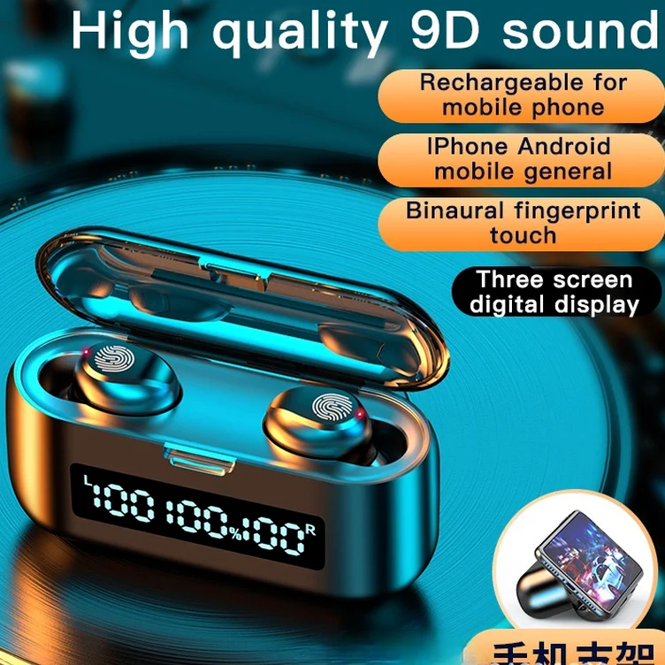 

TWS Wireless Headphones Binaural Fingerprint Touch 9D Stereo Sports Waterproof Bluetooth Earphones With Microphone for Phone