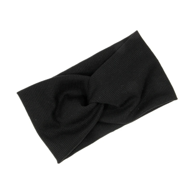 Женская однотонная повязка на голову Трикотажная хлопковая аксессуары для волос