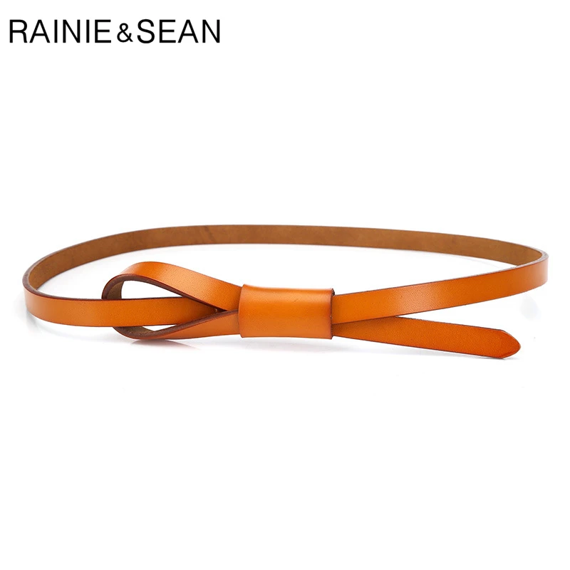 Ремень RAINIE SEAN женский из натуральной кожи Тонкий Повседневный Пояс в Корейском