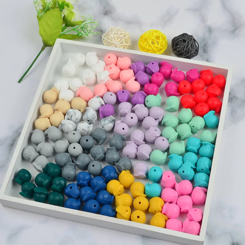 LOFCA 10 шт Силиконовые бусы из утиного пуха пищевые силиконовые детские грызунки