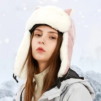 bomber hat women winter earflap warm autumn outdoor skiing sports accessory for teenagers