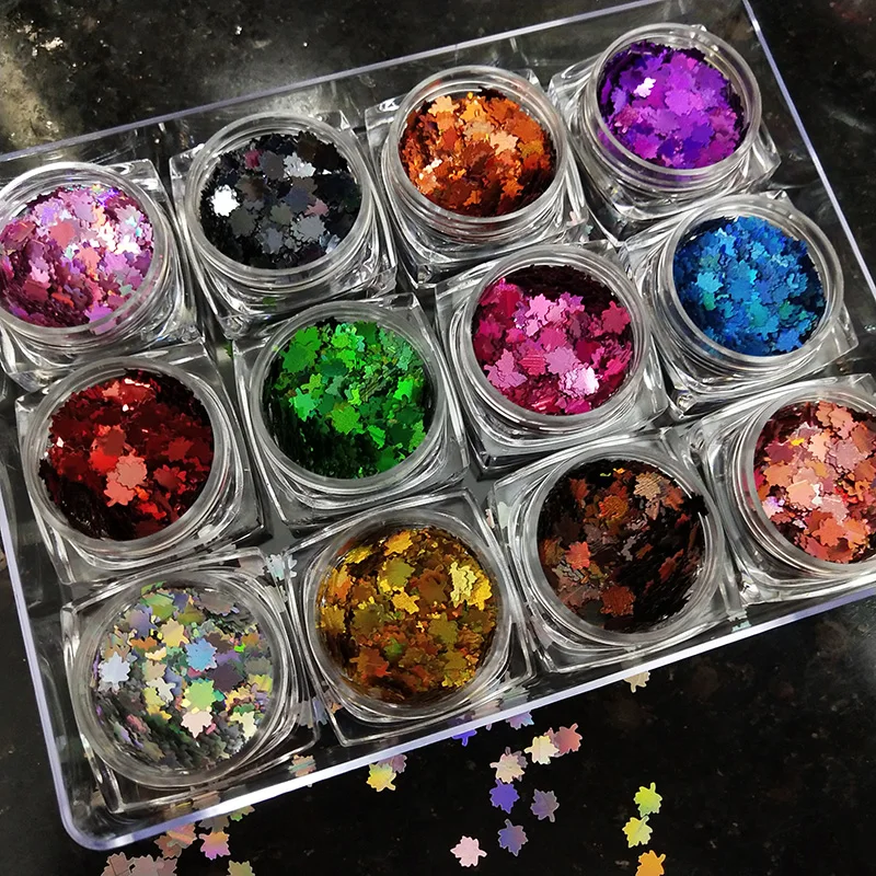 1 шт. осенний кленовый лист цветок Фламинго Рождественская Снежинка для ногтей