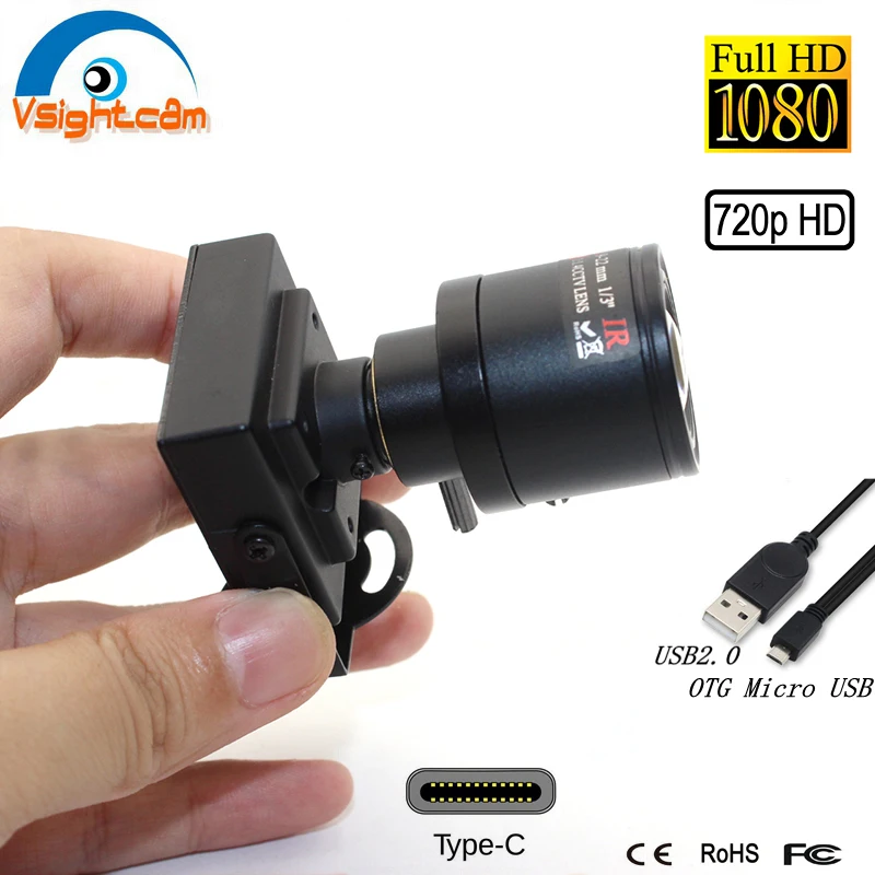 35*35 мм мини USB камера HD1080P ov2710 720P H62 зум объектив маннул 9 22 Type C Micro безопасности OTG