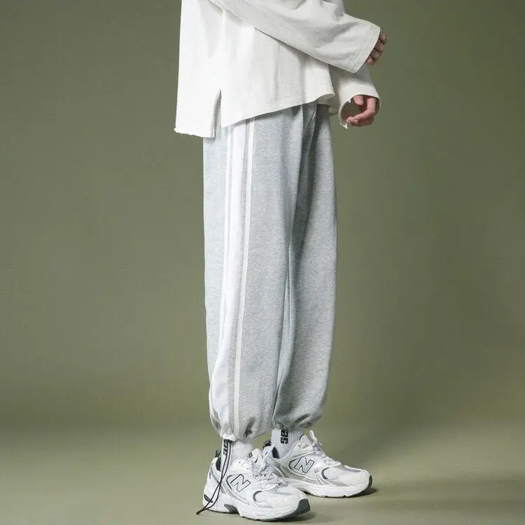 

2021 spring and summer pants women's versatile trend drawstring legged casual sports pants Korean loose straight wide leg pants