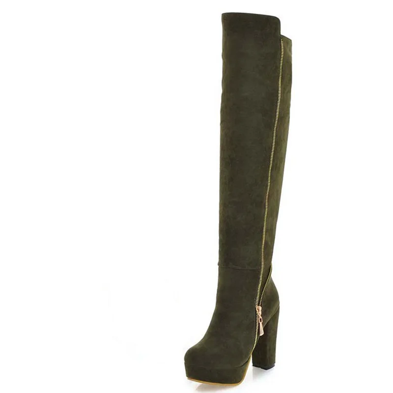 ENMAYLA/женские сапоги до колена с цепочкой на высоком каблуке женские зимние модные