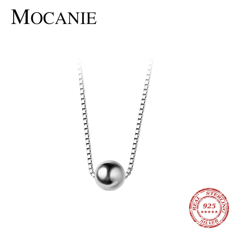

Mocanie Classic 925 Sterling Silver Simple Light Beads Little Ball Choker Necklace for Women Box Chain Fine Jewelry 2020 Years