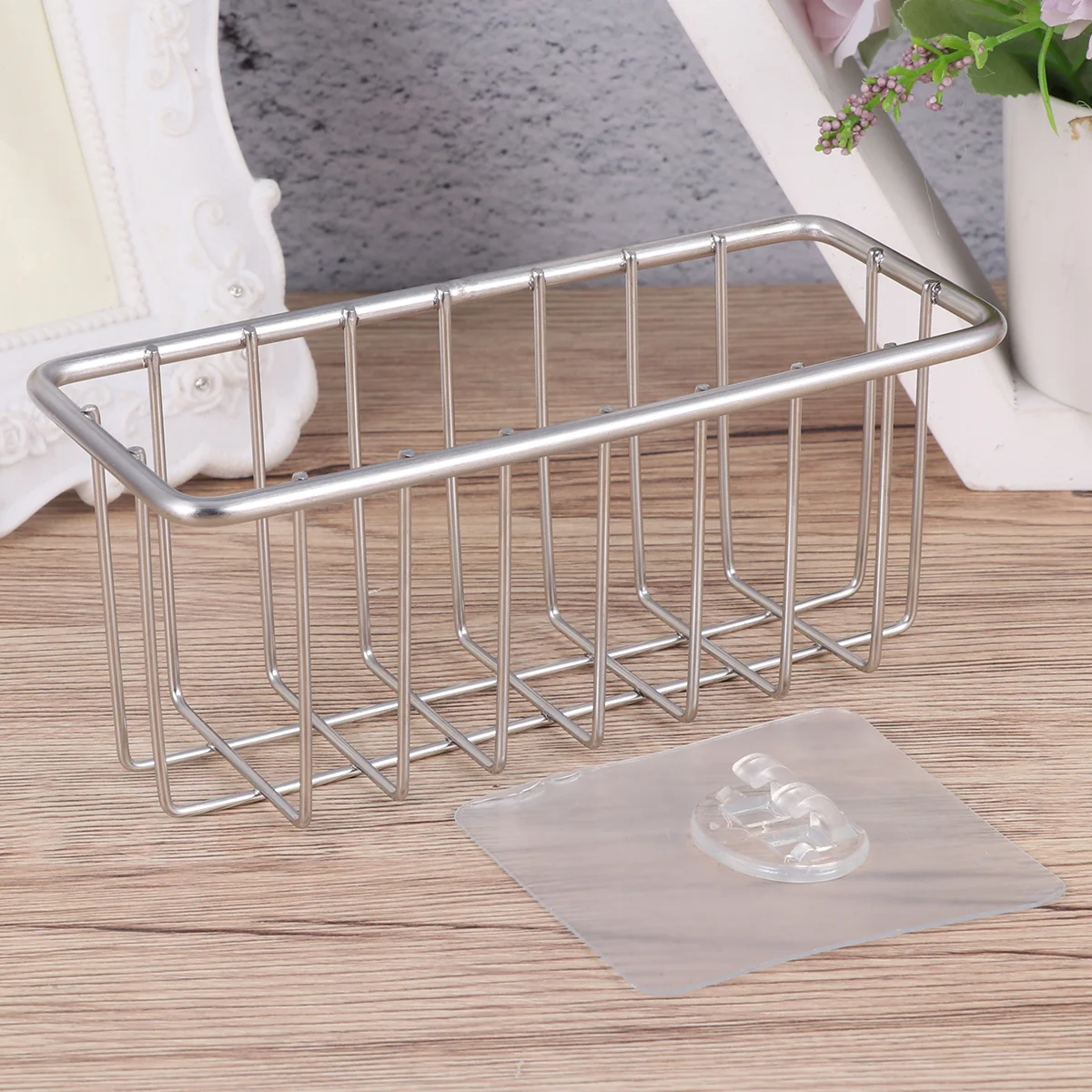

Wall-mounted Stainless Steel Sink Drain Basket Kitchen Sink Holder Soap Sponge Shlf Hanging Drain Basket Bag Kitchen Accessories