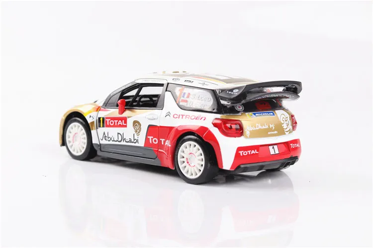 1:32 гоночный автомобиль модель ралли автомобиль сплав модель Citroen Ds3 модель машины может открыть дверь двигатель Звук Свет мальчик детские игрушки