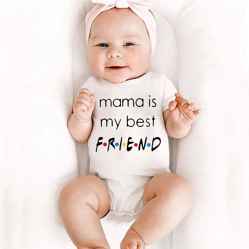 

Mama Is My Best Friend Gender Neutral Baby Jumpsuit Toddler Girl Clothes Ropa Short Sleeve Romper Could I Be Any Cute Print Gift