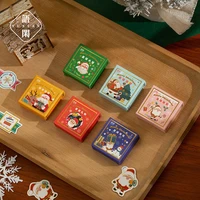 50 pcsbox merry christmas kawaii paper sticker cookie candy gift seal stickers xmas decoration diy packaging labels