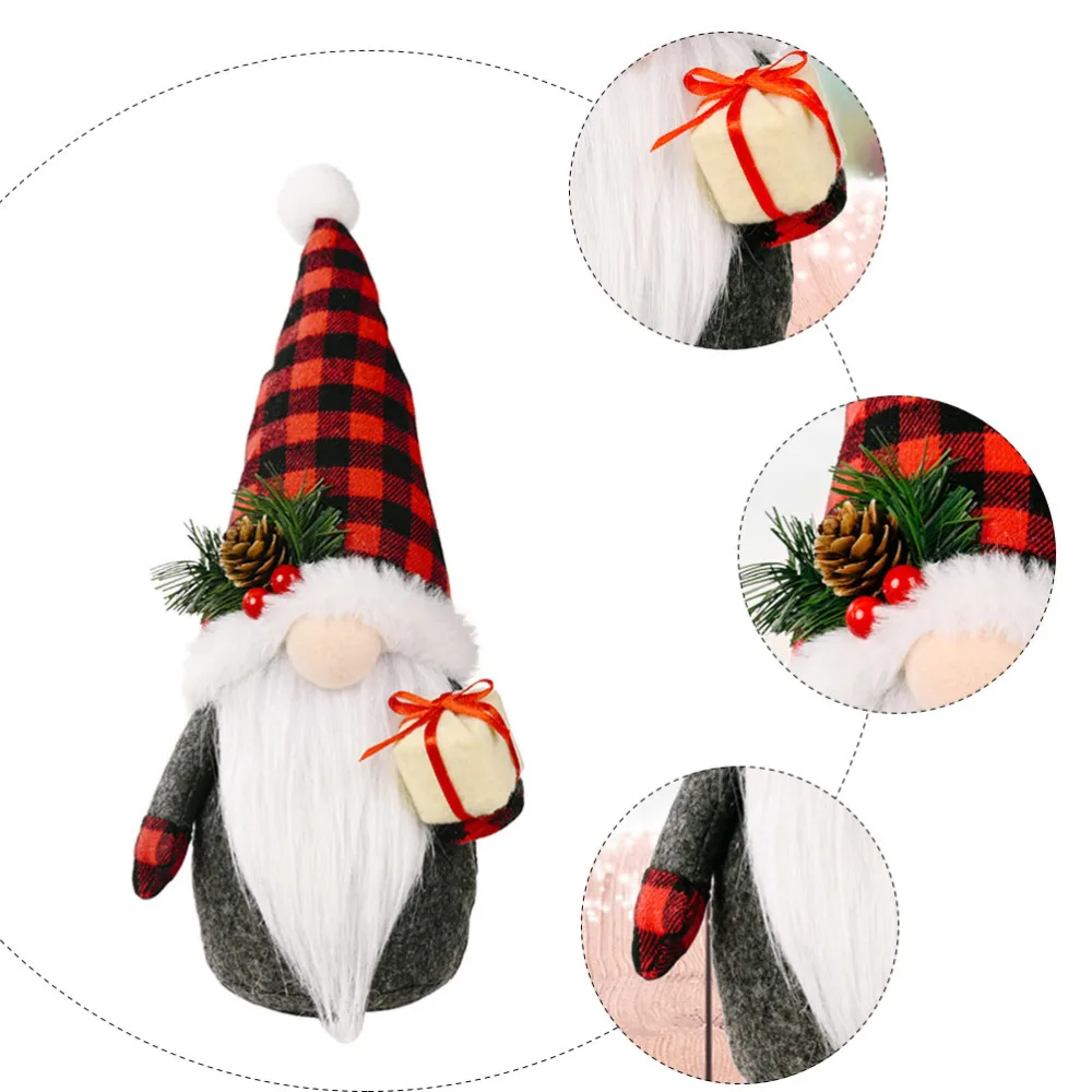 

1pc Christmas Gnome Doll Beautiful Shop Window Decor Christmas Faceless Doll