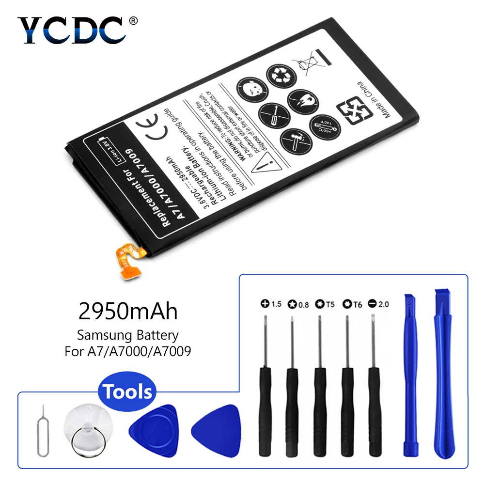2020 Новый 3 8 V 2950 мА/ч батарея для телефона Samsung Galaxy A7 2015 A7000 A7009 A700L A700H A700YD +
