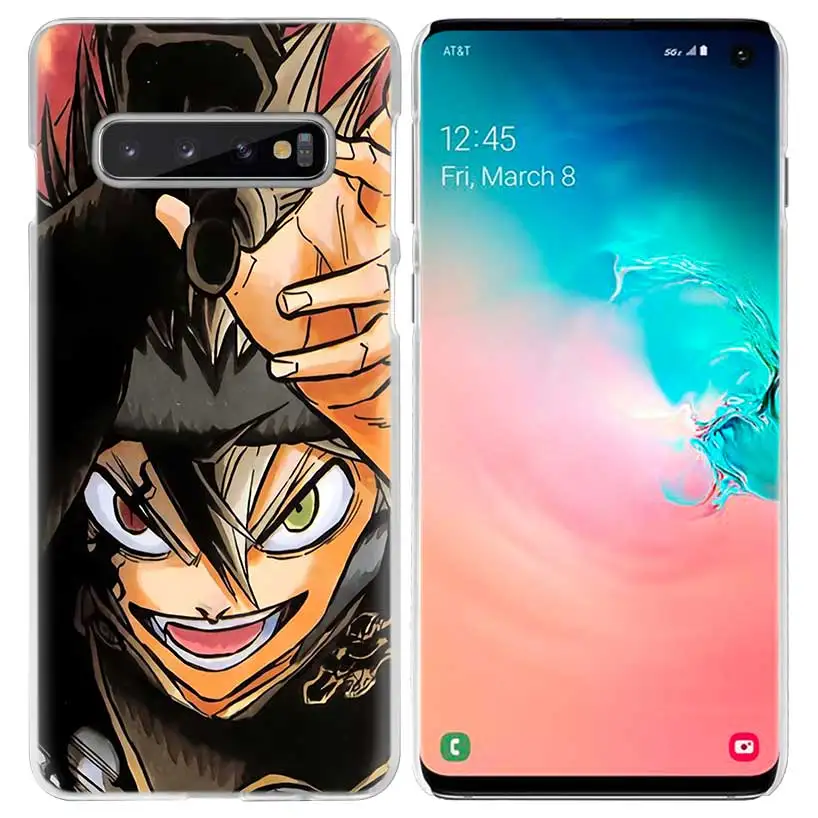 Аста черный клевер чехол для samsung Galaxy S10 5G S10e S9 S8 M40 M30 M20 M10 J4 J6 плюс J8 Note 8, 9, 10, аниме чехол для телефона pc