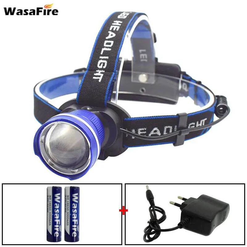 Налобный фонарь Wasafire 2000 люмен налобный XML T6 светодиодный фонасветильник с