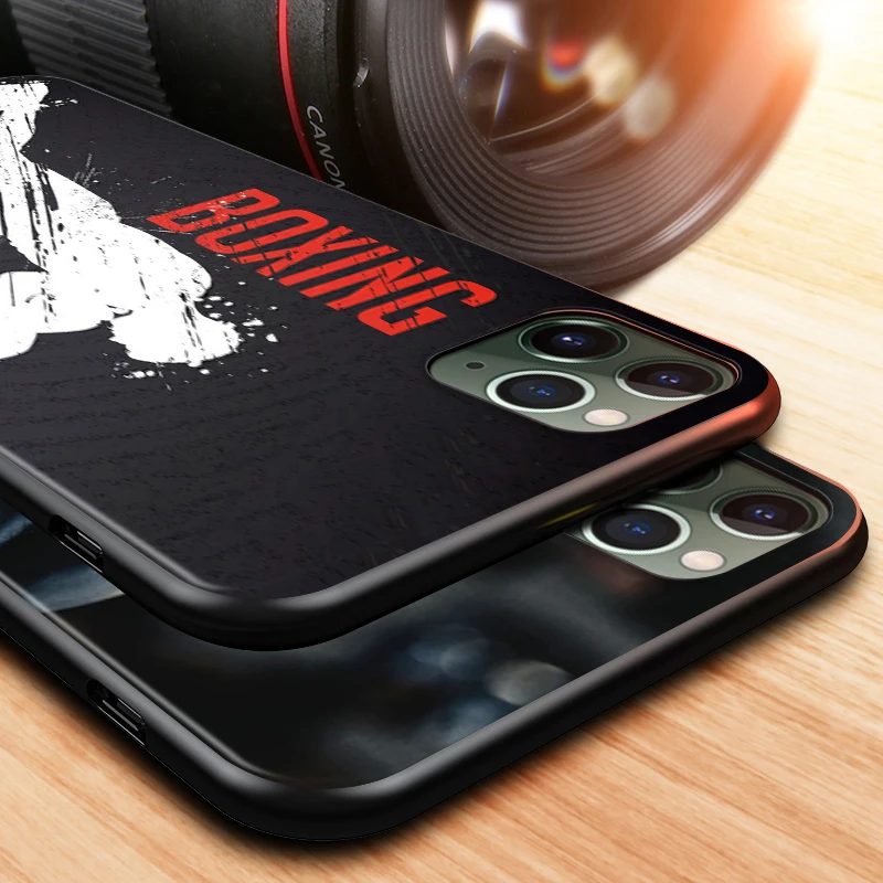 

Strong Boxing Gloves for Apple iPhone 12 Mini 11 XS Pro Max X XR 8 7 6 6S Plus SE 5 5S 2020 Black Phone Case