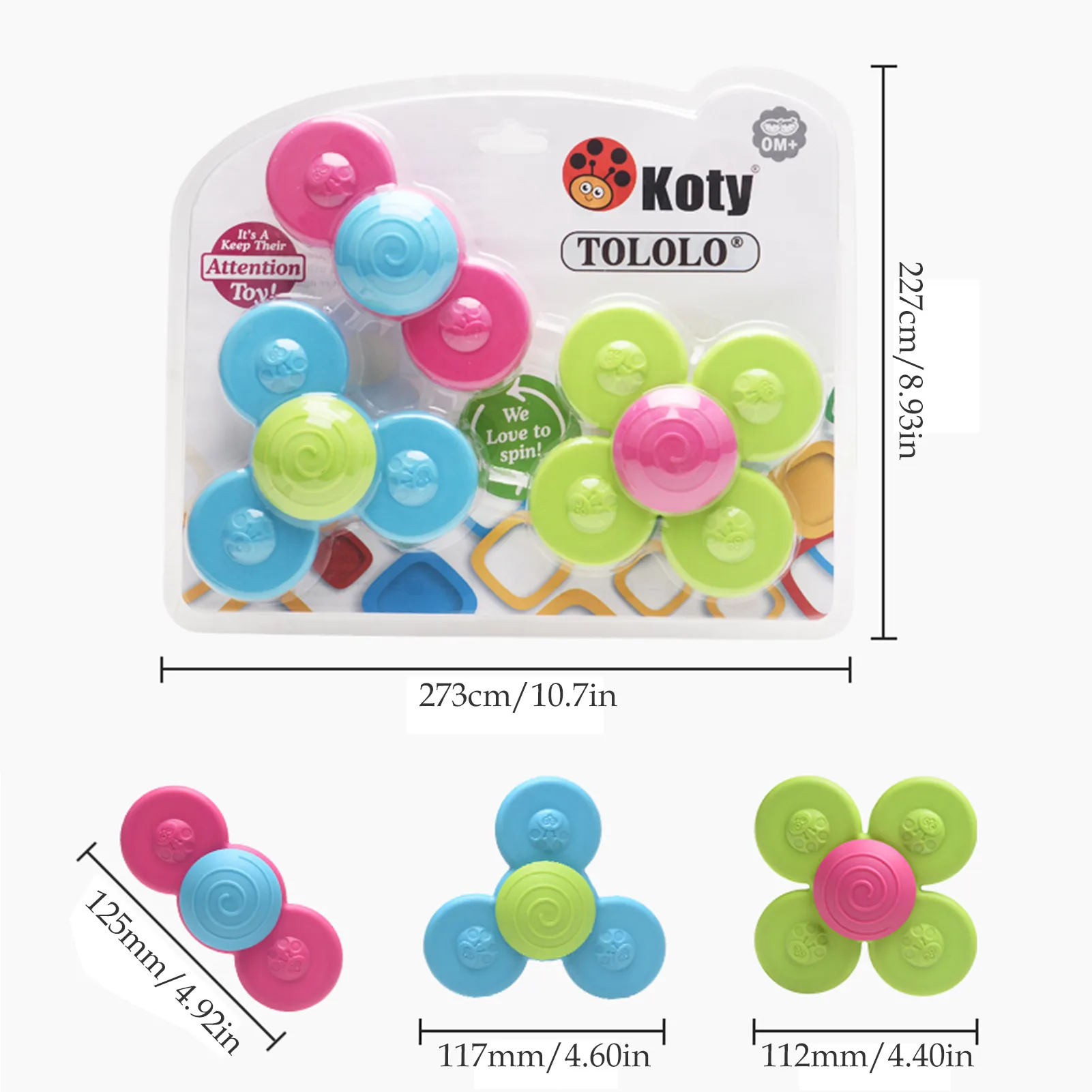 

3pcs Cartoon Insect Fidget Spinner Kids Toys ABS Colorful Gyro Toy Relief Stress Educational Fingertip Toys For Kids Adults Gift