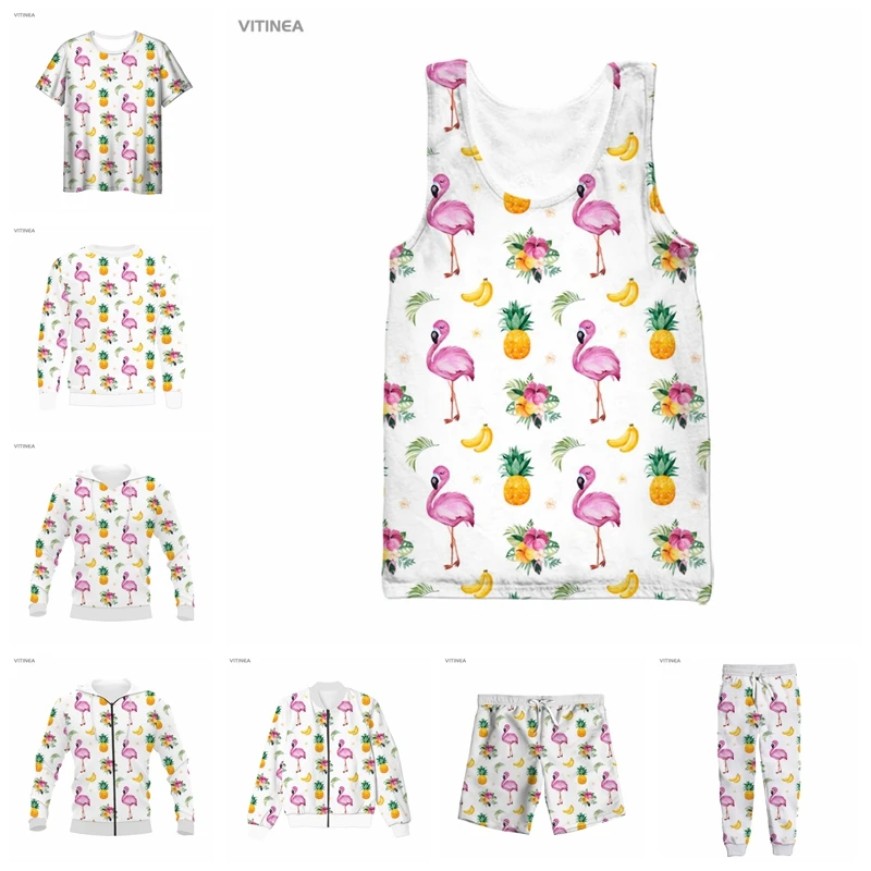 

vitinea New 3D Full Print Red-crowned crane and flower T-shirt/Sweatshirt/Zip Hoodies/Thin Jacket/Pants Four Seasons Casual R23