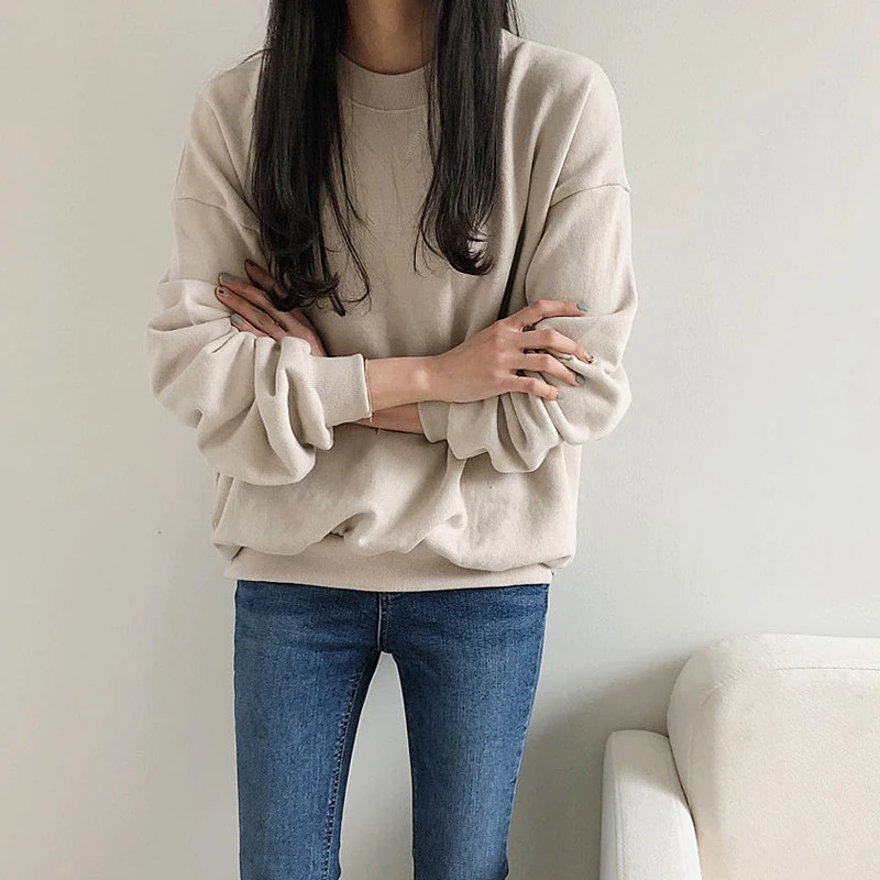 Модные брендовые женские толстовки с круглым вырезом сезон весна осень