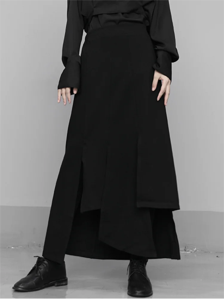 Женская Юбка-миди средней длины однотонная короткая юбка с разрезом спереди и