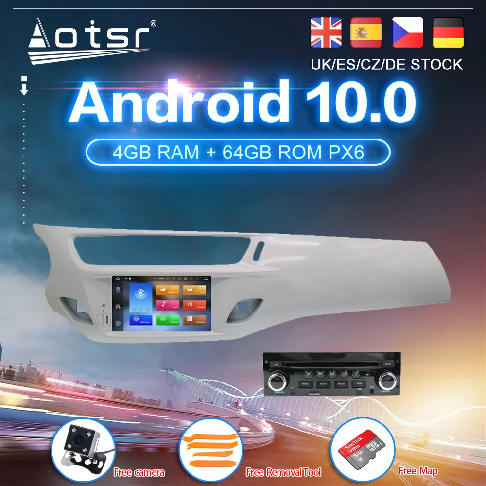Android 10 0 64 ГБ Автомобильный dvd плеер GPS ГЛОНАСС навигация для Citroen C3 DS3 2010 2016 авто