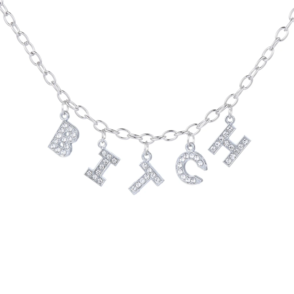 BABY HONEY Choker Femme Punk Collier Bijoux Harajuku буквы из кристаллов Ангел ожерелье женское