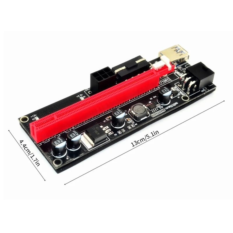

VER009 USB 3.0 PCI-E Riser VER009S Express 1X 4X 8X 16X Extender Riser Adapter Card SATA 15Pin to 6 Pin Power Cable 6Pcs