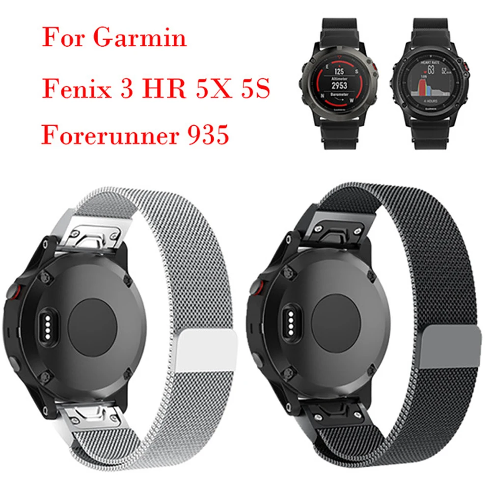 20 22 26 мм ремешок из нержавеющей стали для Garmin Fenix 6X6 S 6 Pro 5 5X 5s Plus быстрая установка металлические ремешки для часов легкая посадка ремешки для часов