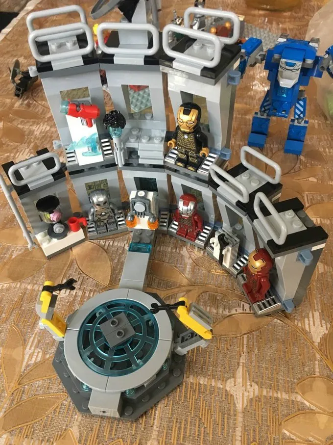 07121 Marvel, Мстители, 76125, Железный человек, зал брони, строительные блоки, кирпичи, игрушки, совместимые с 76125 супергероем