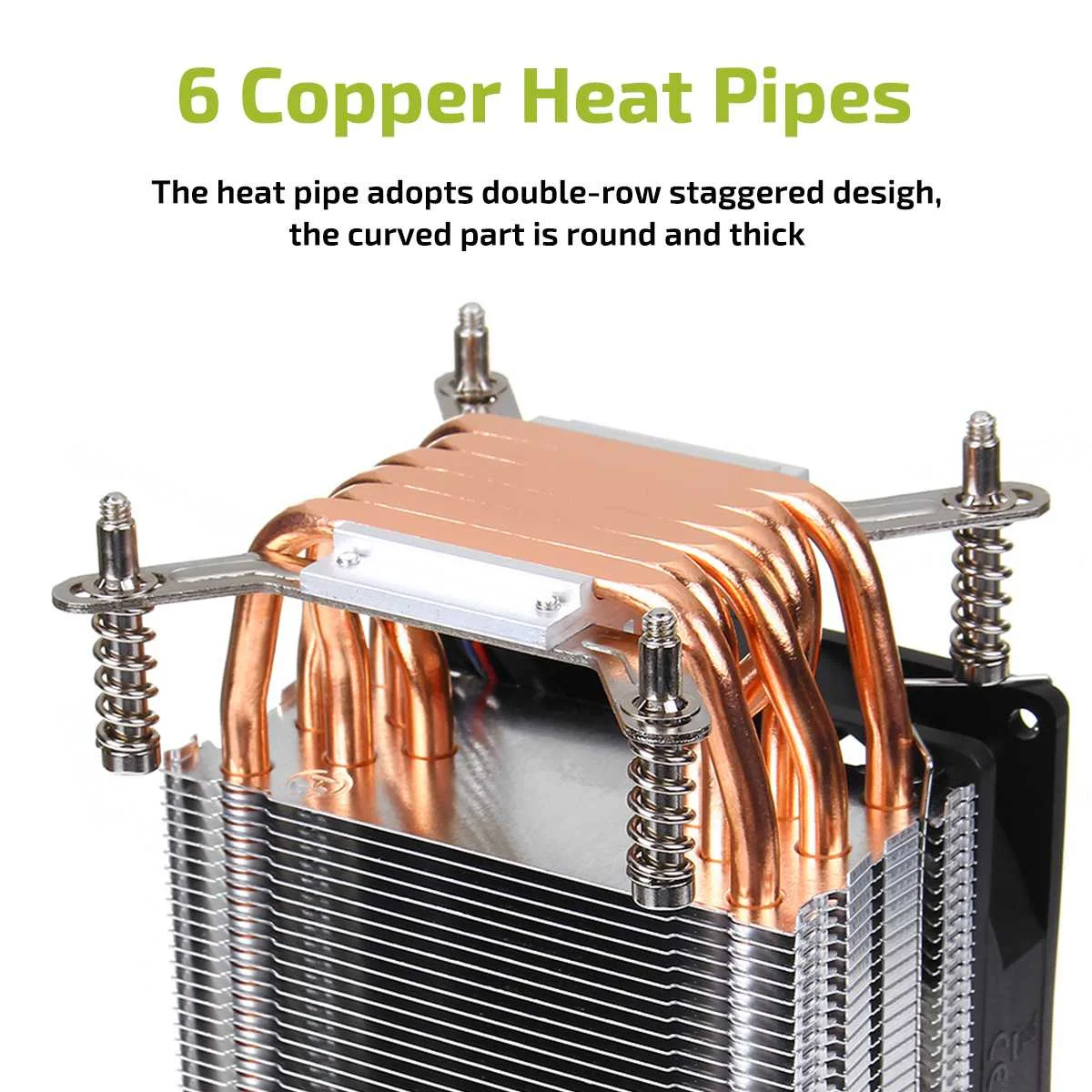 Кулер для ПК 6 тепловых трубок радиатор процессора 9 см тихий вентилятор