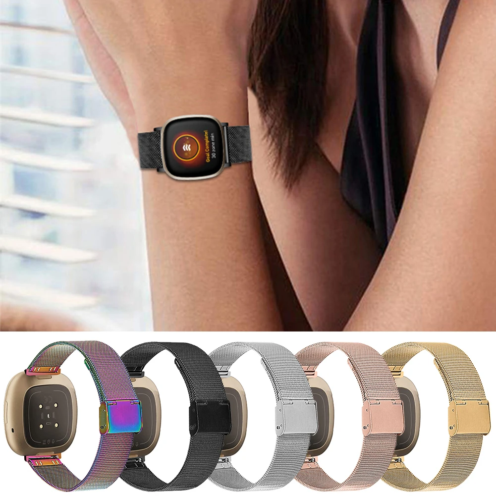 

Ремешок для Fitbit Versa 3/Sense, роскошный Миланский Браслет, ремешок для Fitbit Versa3, классический Миланский модный аксессуар