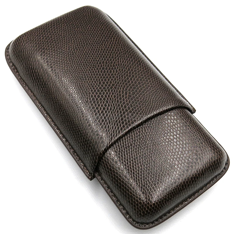 COHIBA роскошный коричневый кожаный 2/3 сигары чехол кедрового дерева дорожный