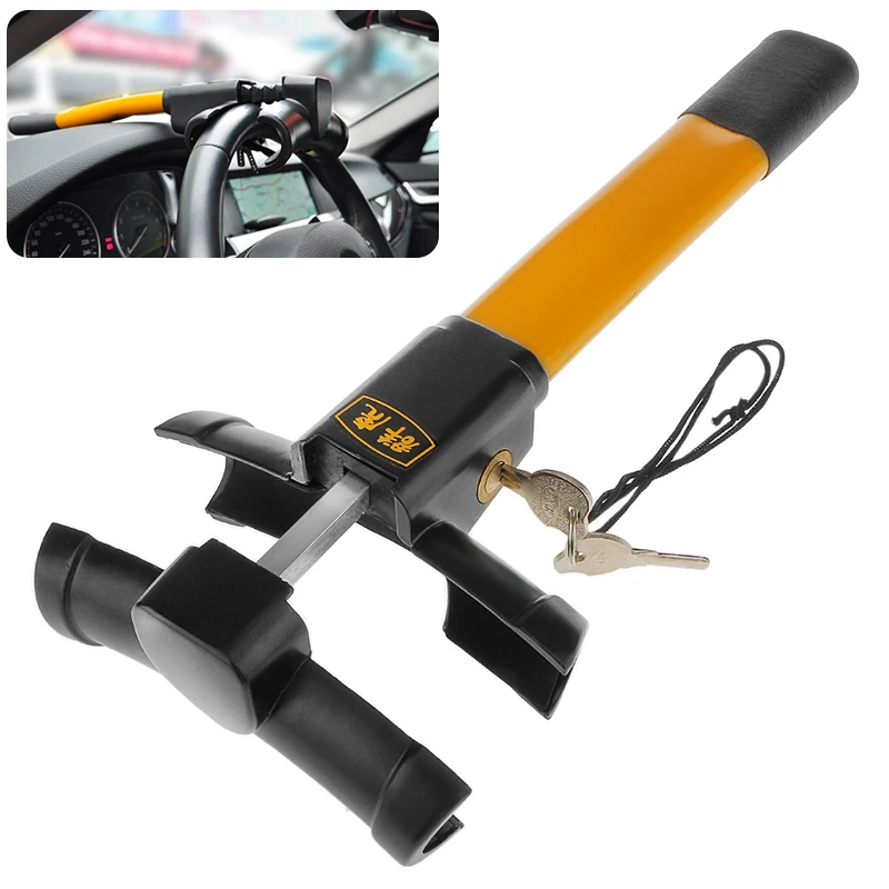 

Автомобильный Противоугонный замок, стальной замок на руль, четырехъядерный замок, защита от кражи, устройство блокировки безопасности, Т-о...