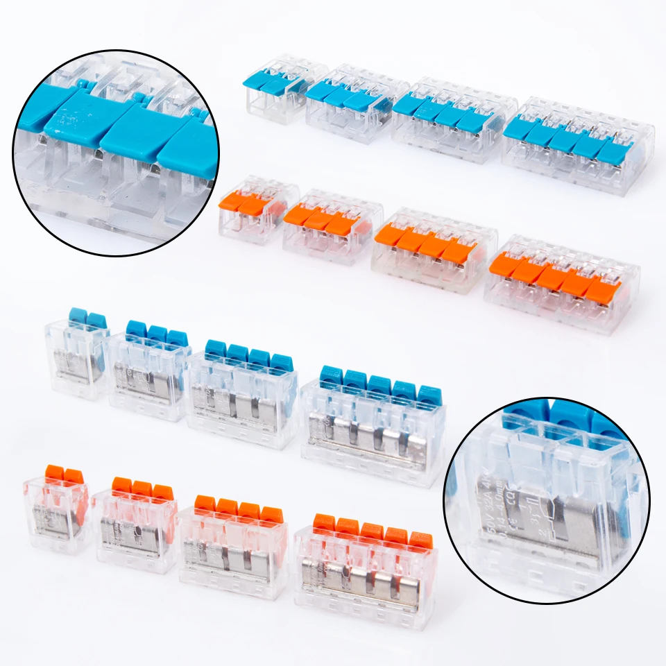 Соединитель проводов 30/50/100 шт. Оранжевый Мини быстрый соединитель универсальный