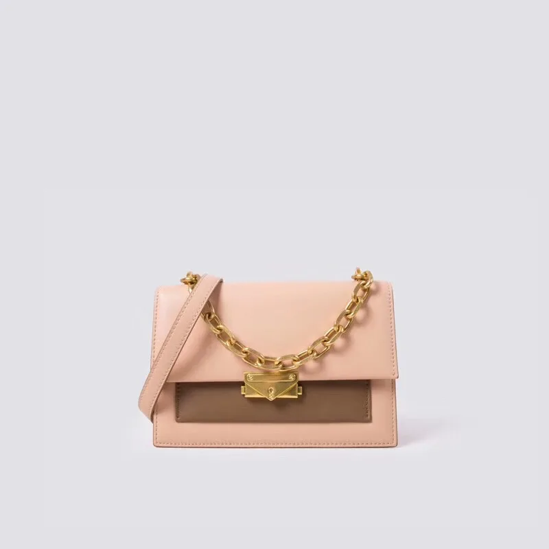 khaki-pink Kafunila, натуральная кожа, сумка для женщин,, роскошные сумки, женские сумки, дизайнерские, известный бренд, через плечо, женская сумка, bolsa feminina - Цвет: khaki-pink