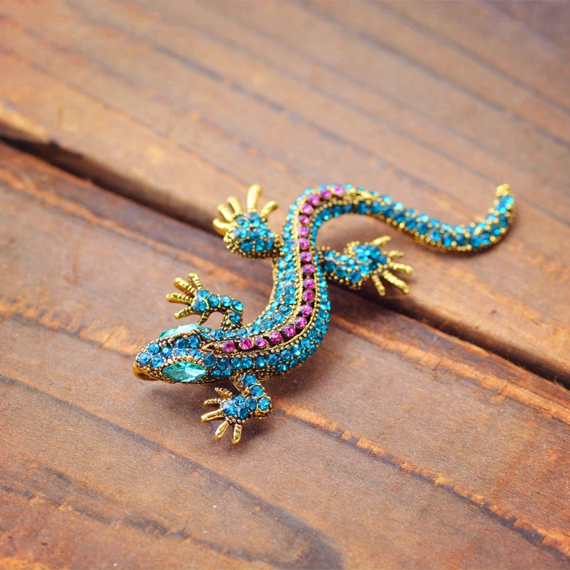 Уникальные стразы ящерицы брошь булавка для женщин Geckos вечерние броши одежды