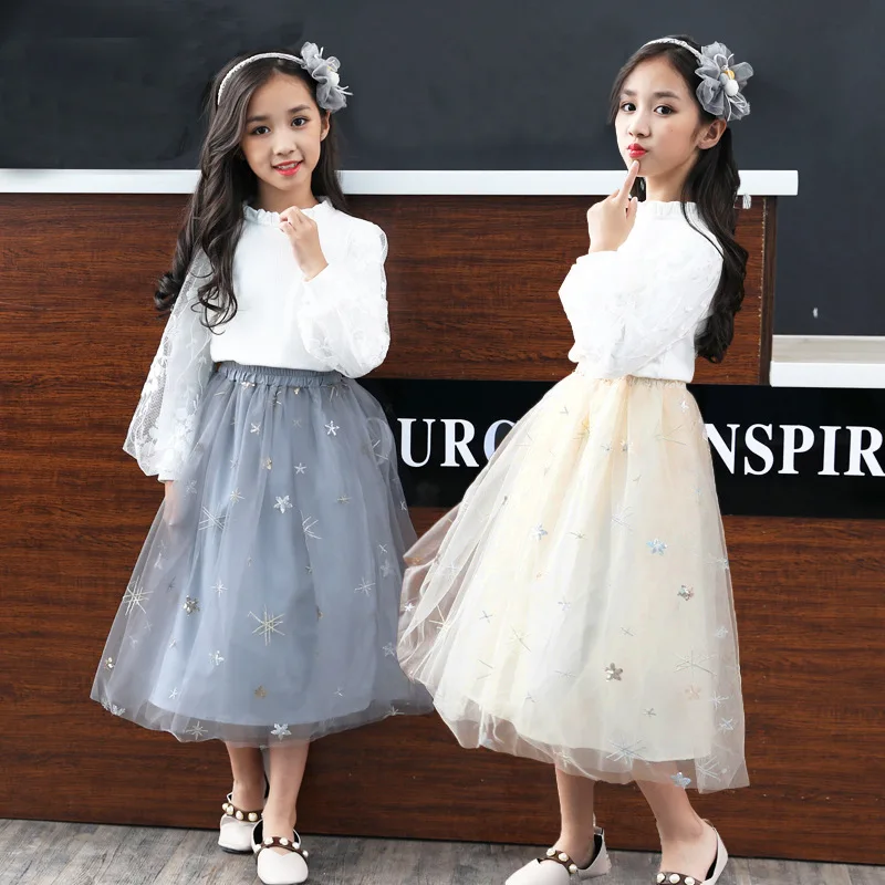 Юбки для девочек Сезон весна осень Детская многослойная юбка пачка Бальное