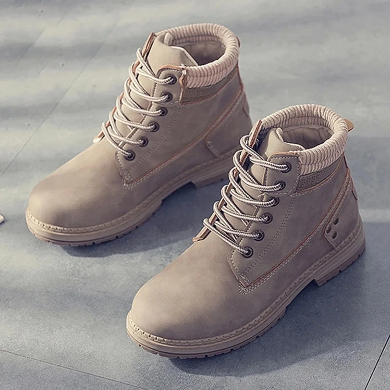 

2021 New Autumn and Winter Plus Velvet Short Boots Women's High-top Retro Tooling Casual Fashion All-match Martin Boots XM366