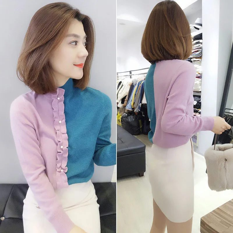 

High Quality Sweater Women's 2020 High Collar Knit Sweater Autumn Winter Korean Casual Bottoming Sweater Ladies Pullover Sweater