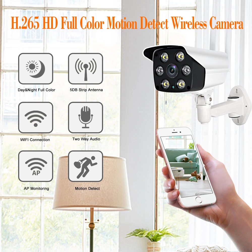 

Pripaso Dual Light Bullet Wireless Camera Outdoor Security Surveillance IP Camera Wifi 1080P Color Night Vision Two Way Audio