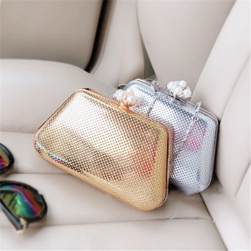 Женские сумки клатчи золотого и серебряного цвета Роскошная вечерняя сумочка