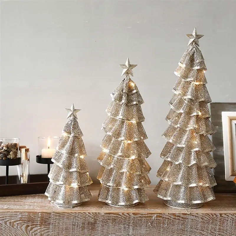 

1Pc Tower Skirt Shaped Luminous Decor Christmas Decoration Xmas Iron Art Decor