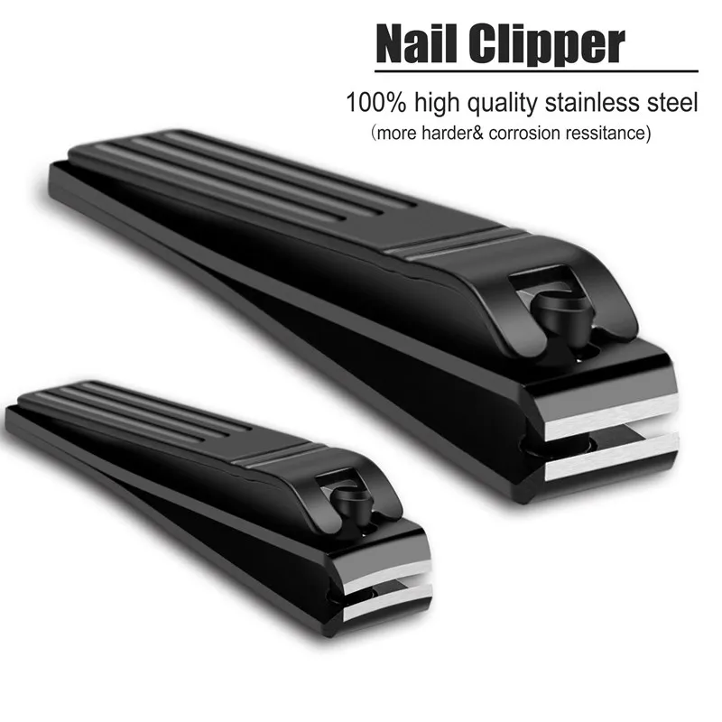 High Quality Black Nail Clipper Straight Blades Nipper Toenail Cutter Fingernail Trimmer Manicure Pedicure Tools For Man Women