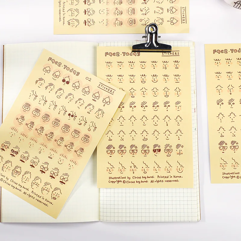 

Fingernail Cartoon Emoticon Sticker Cute Korean Facial Expression Sticker Daily Mood Scrapbook Calendar Diary Planner Stickers