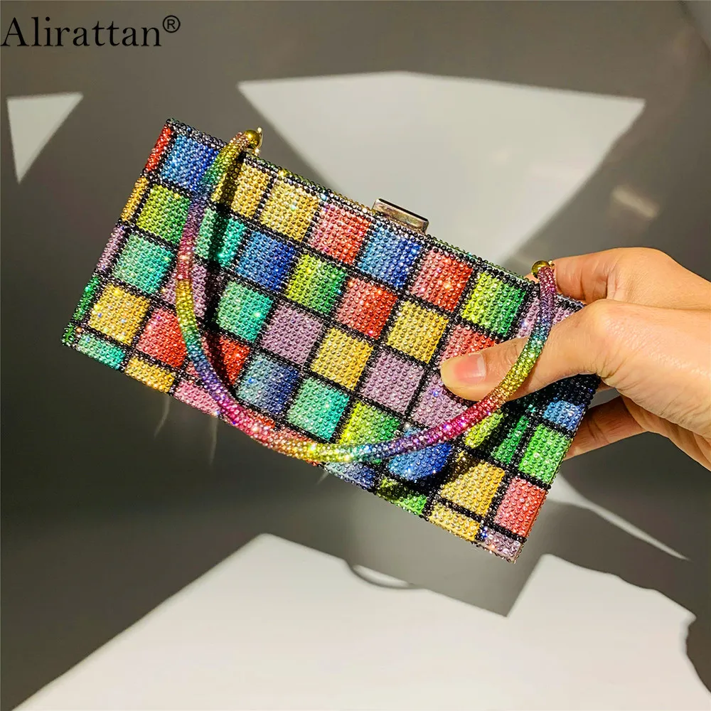 

Small Hot Rhinestone Clutch Bags For Women 2021 Summer Fashion Luxury Brand Ladies Handbags Dinner Clutch Color Rhinestone Bag