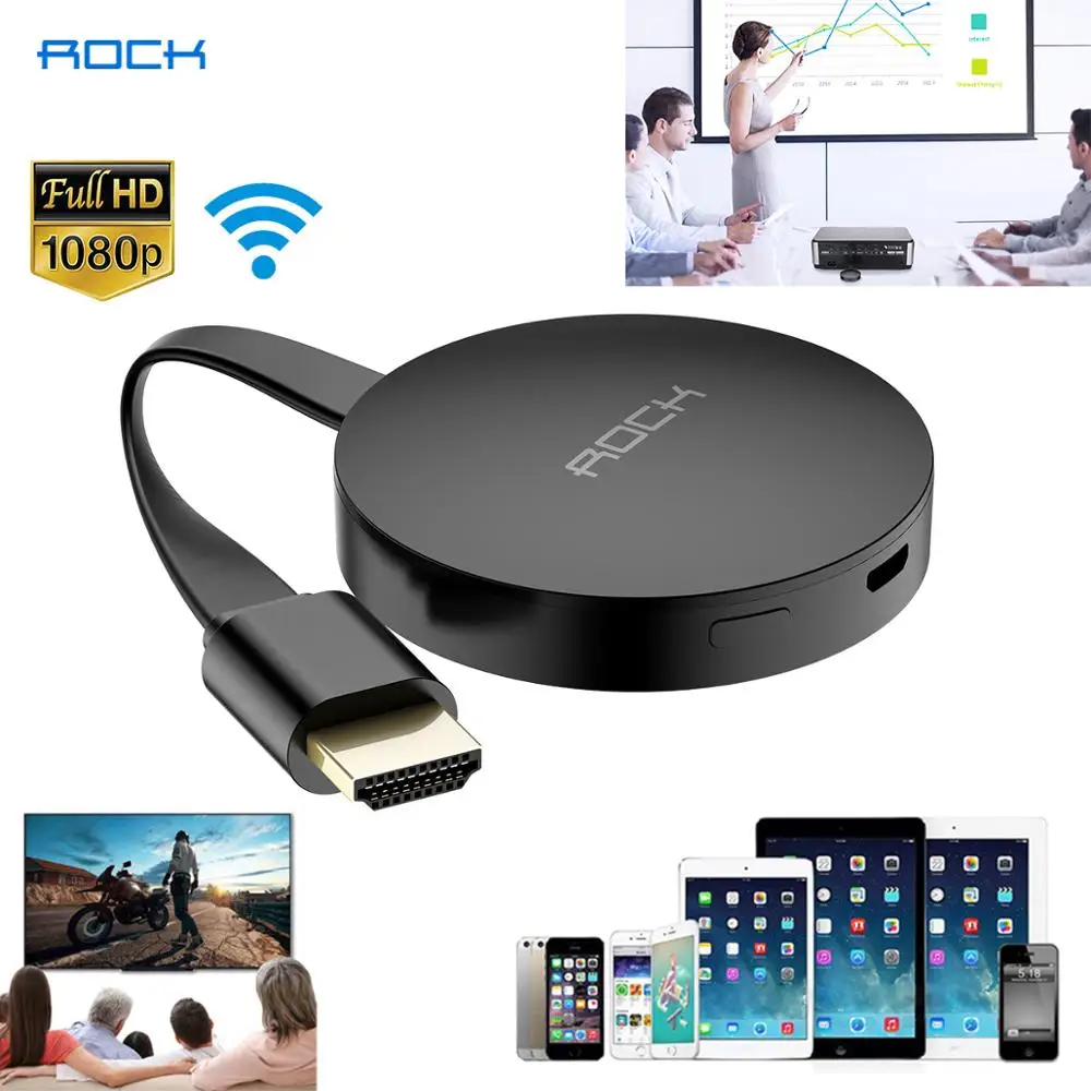 Рок н 1080P Беспроводной Wi Fi Дисплей ключ ТВ Стик видео адаптер обмена потоковыми