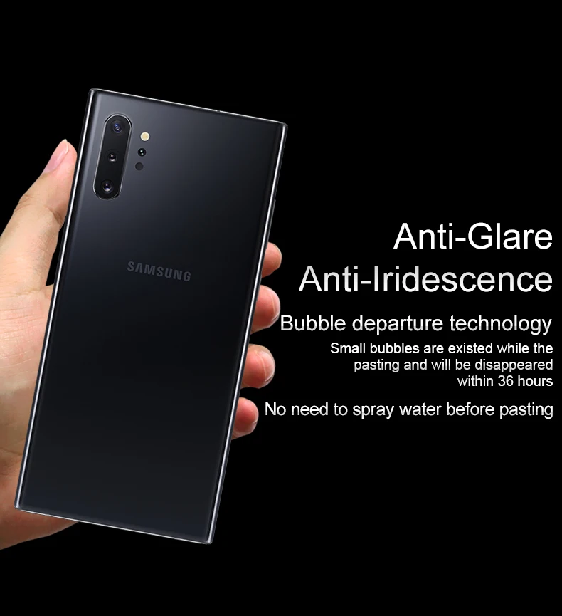 Imak гидрогель пленка для samsung Galaxy Note 10 плюс сзади спереди Экран защитный прозрачный Олеофобное