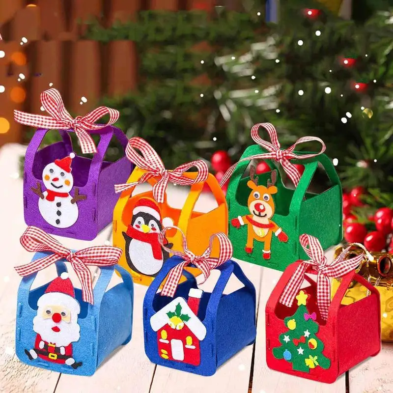 

Christmas Felt Handbag Kit Children DIY Craft Felt Sewing Candy Bag Gift Bag Children Handmade Educational Toys