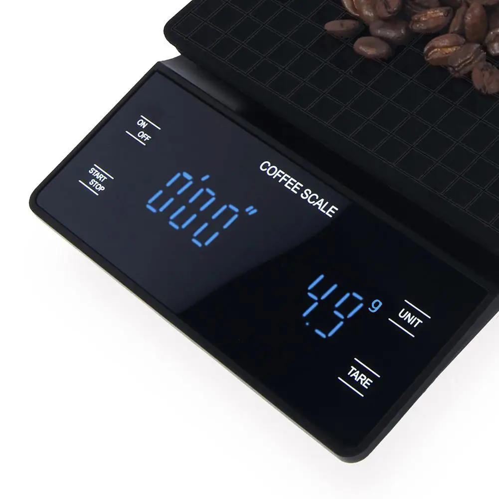 

3KG/0.1g Coffee Scale With Timer Smart Drip Coffee Scale Precision Coffee Pot Scale Household Portable Digital Kitchen Scales