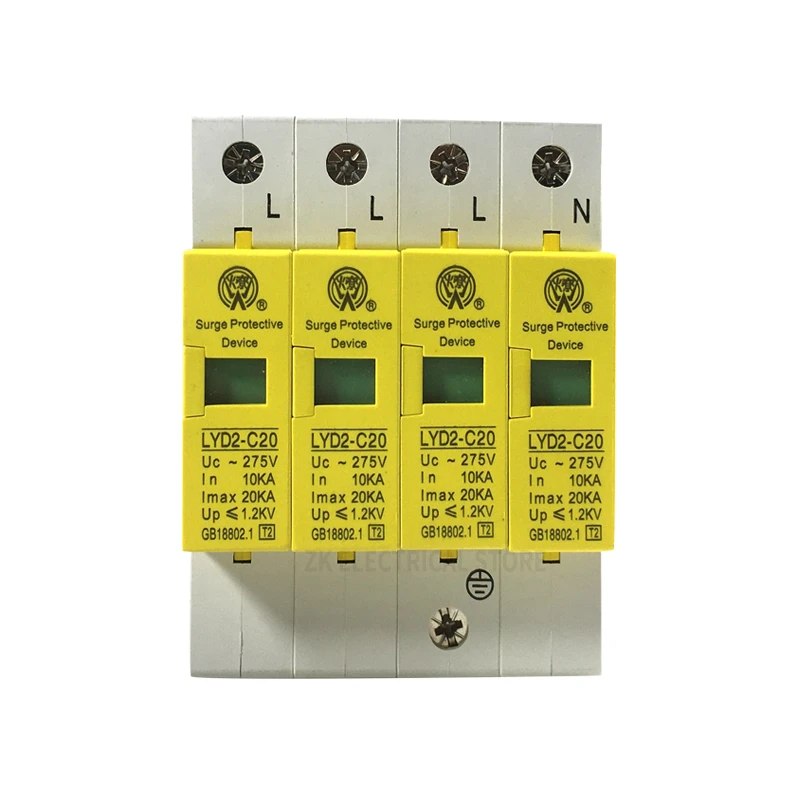 C20 4P 10 ка ~ 20 275 в 385 420 AC SPD Защита от перенапряжения для дома защитное устройство